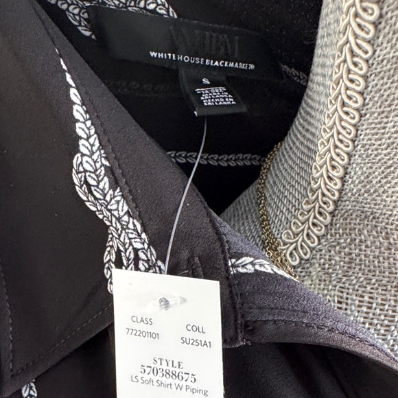 White House Black Market Black and White Womans Shirt NWT - Picture 2 of 12